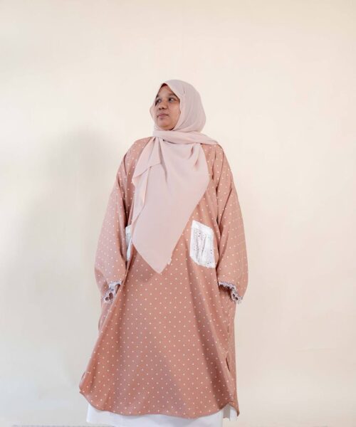 Gamis in Coral Dot