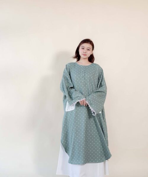 Gamis in Minty Dot